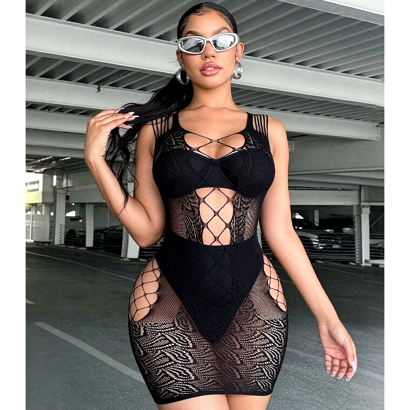 Intimo sexy da notte, abito ad - Sexy Mesh Sheer Bodycon Dress recensione e prezzo