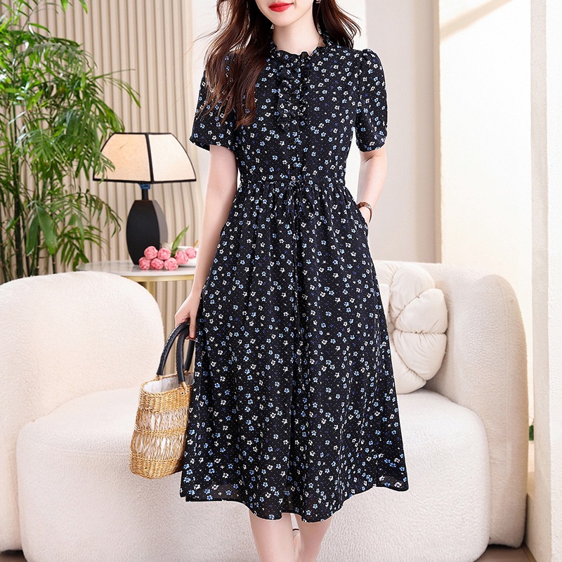 Abito midi vintage blu navy co - French Vintage Floral Midi Dress recensione e prezzo