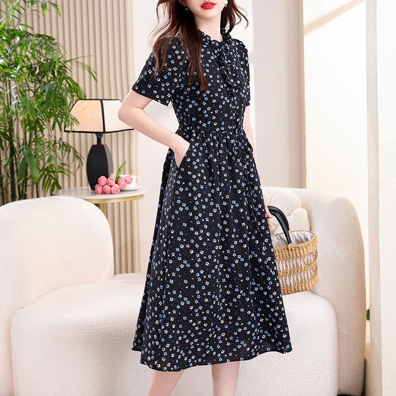 Abito midi vintage blu navy co - French Vintage Floral Midi Dress recensione e prezzo