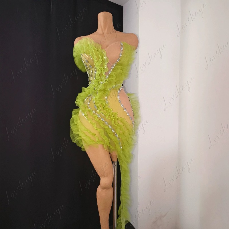 Abito da Cocktail Trasparente  - Sparkly Rhinestone Club Party Dress recensione e prezzo