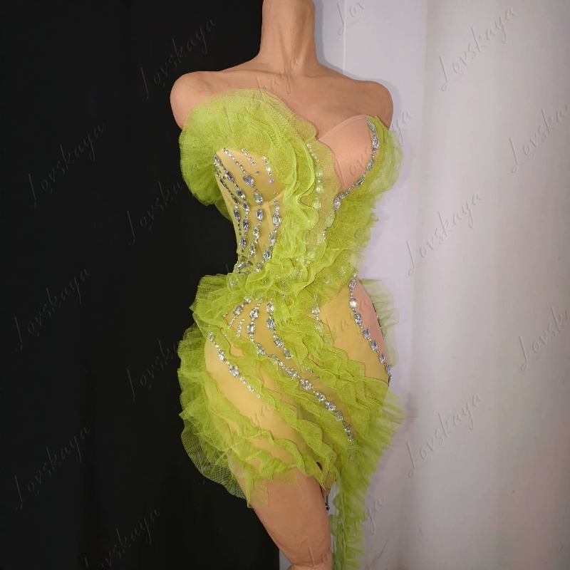 Abito da Cocktail Trasparente  - Sparkly Rhinestone Club Party Dress recensione e prezzo