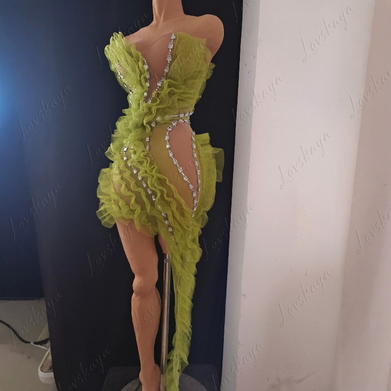 Abito da Cocktail Trasparente  - Sparkly Rhinestone Club Party Dress recensione e prezzo
